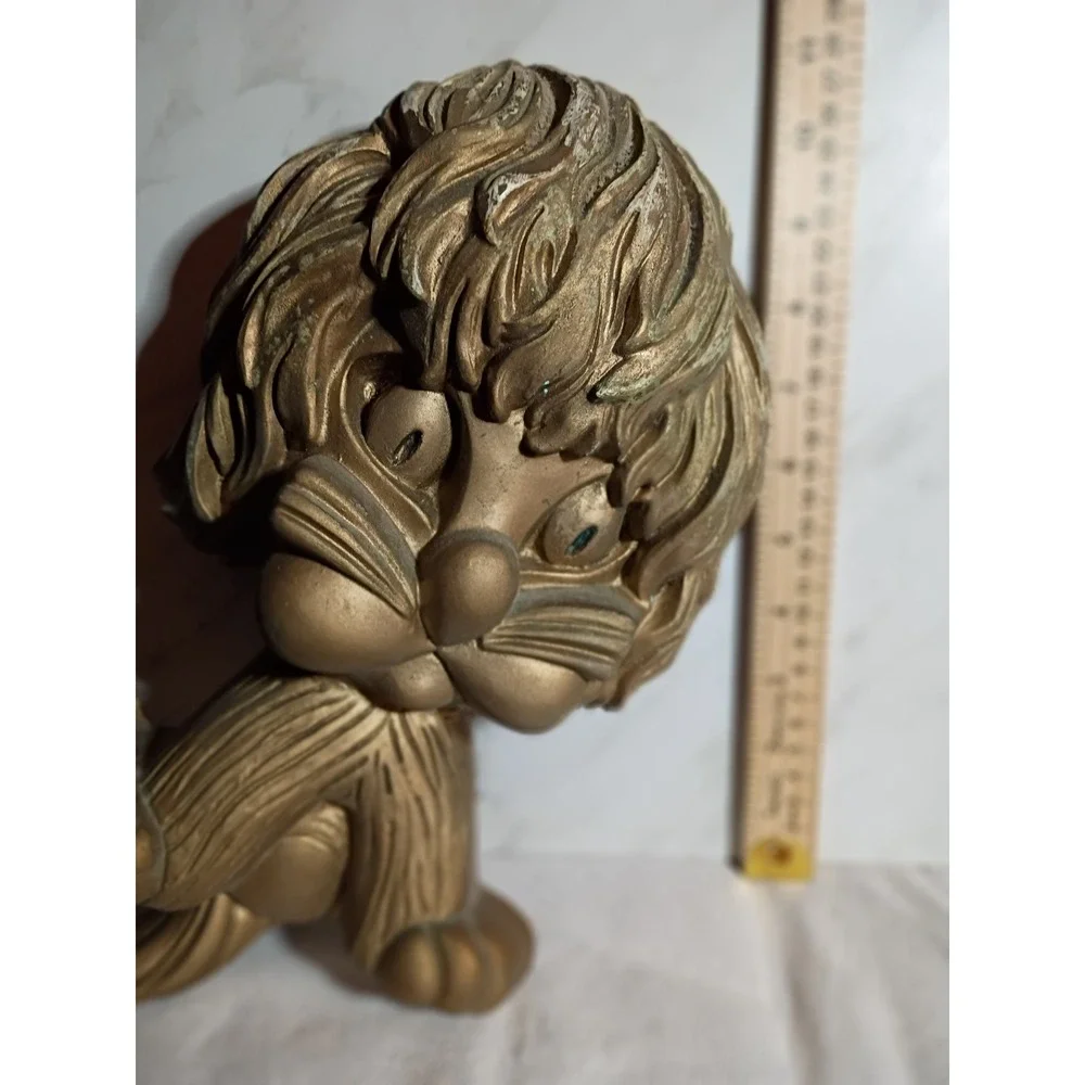 Vintage Homco Lion Cub Wall Plaque Gold Syroco Nursery Decor 8.5 Inch Figurine